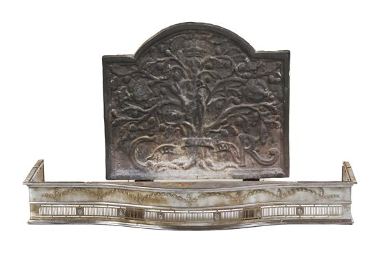  A Cast Iron Fireplace Back decorated 155eb1