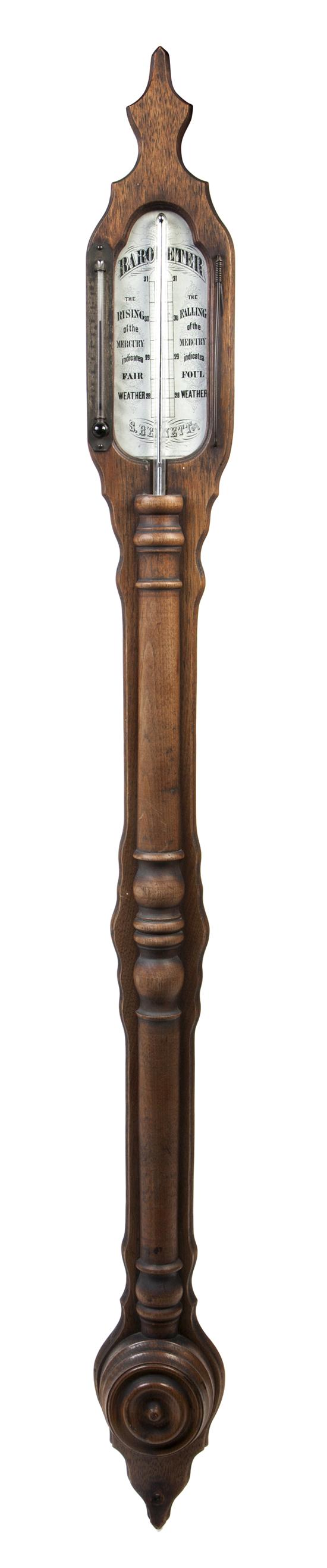 *An English Stick Barometer Thermometer