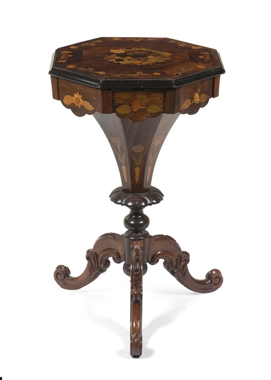 A Victorian Rosewood Marquetry