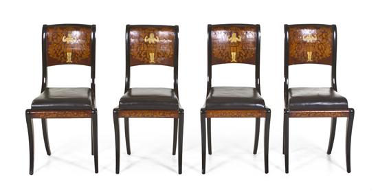 A Set of Four Regency Inlaid and