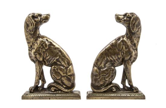 A Pair of Brass Dog Doorstops circa 155ee7