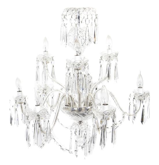 A Waterford Cut Glass Nine-Light Chandelier