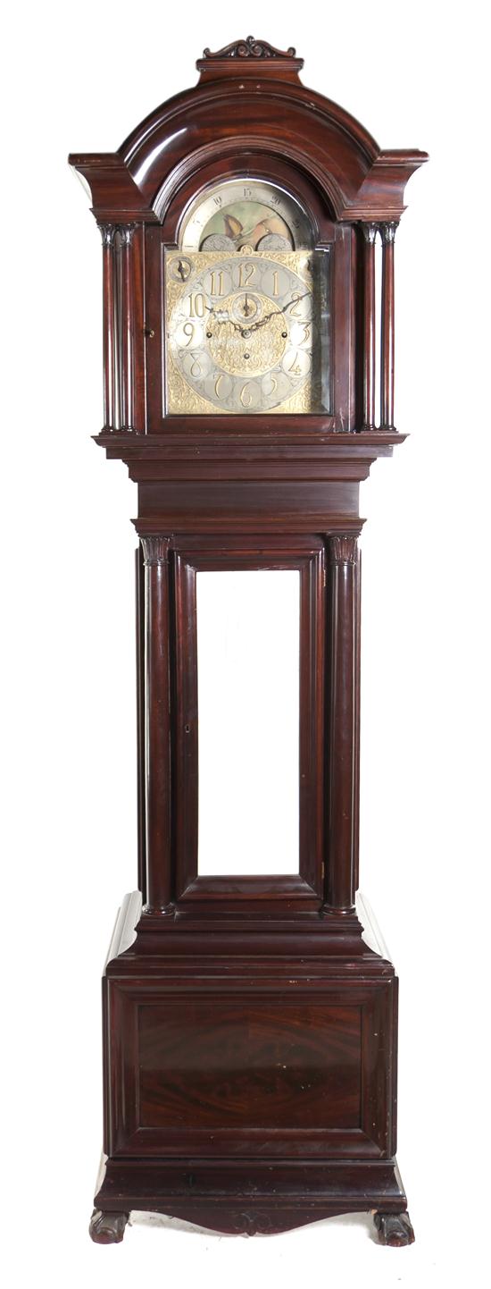 An American Mahogany Tall Case Clock