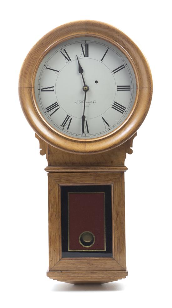 An American Oak Regulator Clock