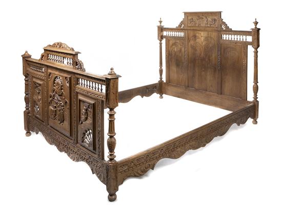 A Victorian Style Carved Bedroom Suite