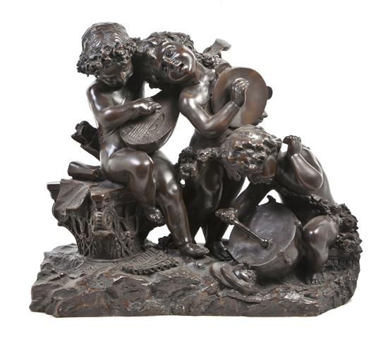 An Italian Bronze Figural Group depicting