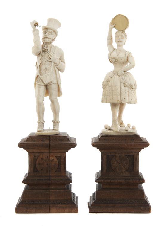 Two Continental Ivory Figures depicting