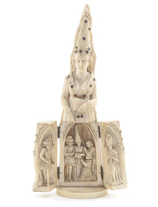  A European Figural Ivory Triptych 155f5a