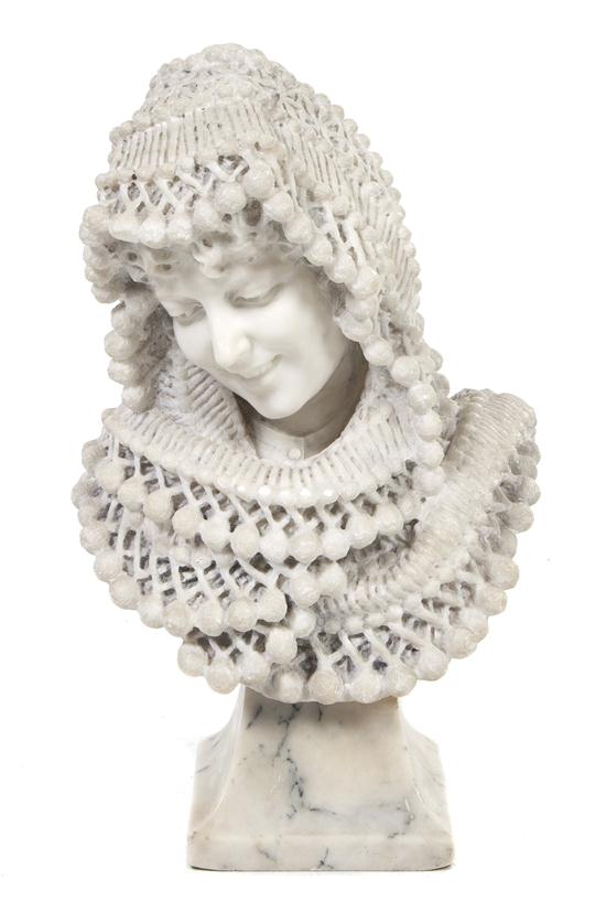 A Carved Marble Bust Bracony depicting 155f71