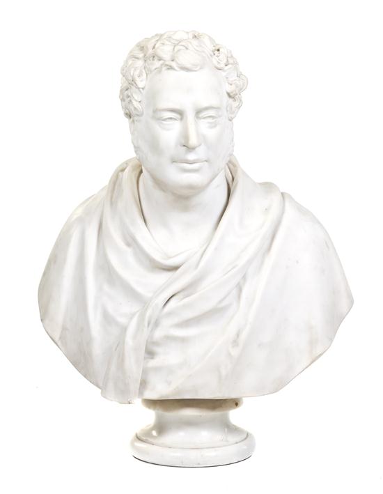 A Carved Marble Bust depicting