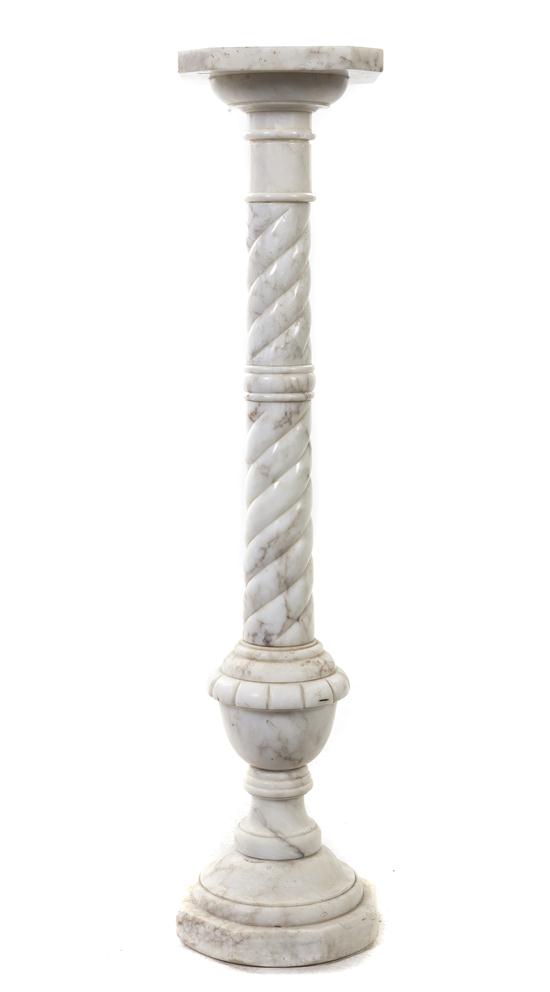 A Continental Carved Marble Column