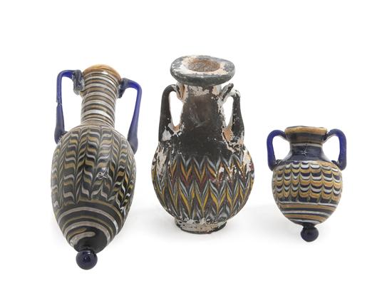 Three Roman Glass Bottles each 155f81