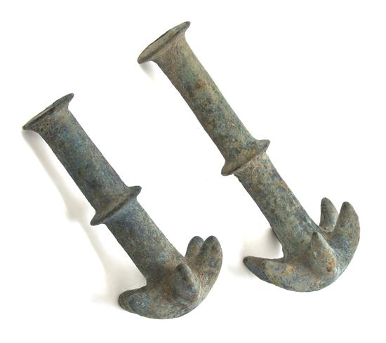 Two Greco-Roman Bronze Anchors