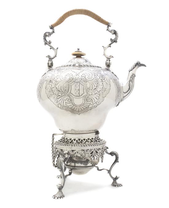  An English Silver Kettle on Stand 155fea