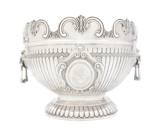 An English Silver Punch Bowl Martin