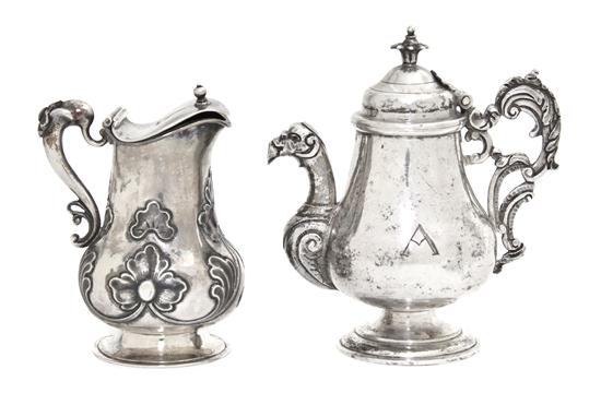 Two Continental Silver Creamers 15600a