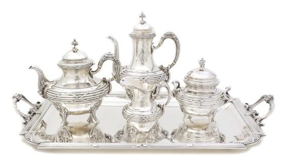 A French Silver Five Piece Tea 156018