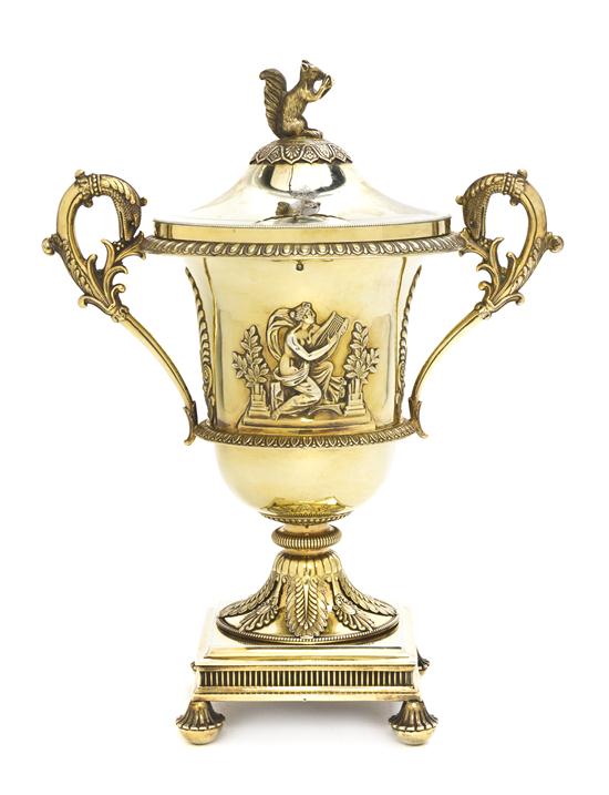 A French Gilt Silver Lidded Urn 15601a