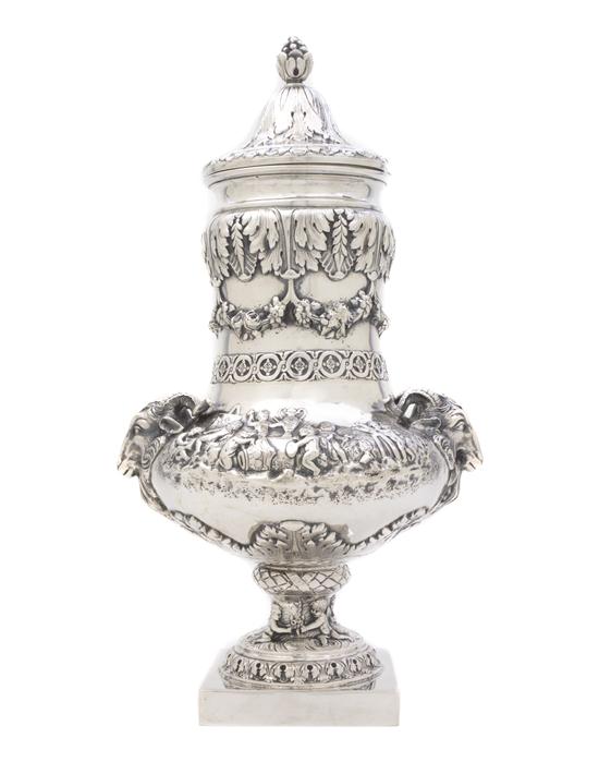 A German Hanau Silver Covered Vase