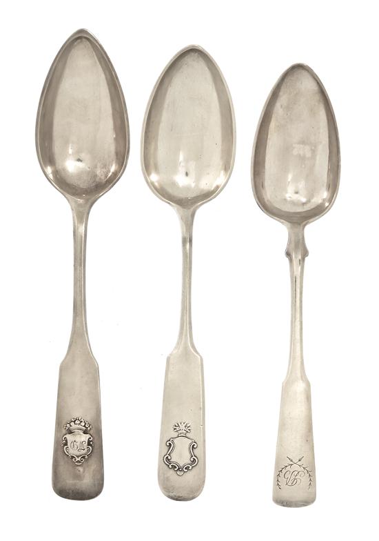 Three Russian Silver Spoons comprising 15602a