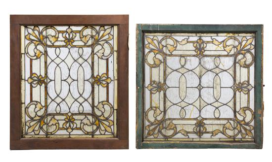*A Pair of American Leaded Glass