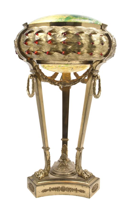 An Austrian Iridescent Glass and Gilt