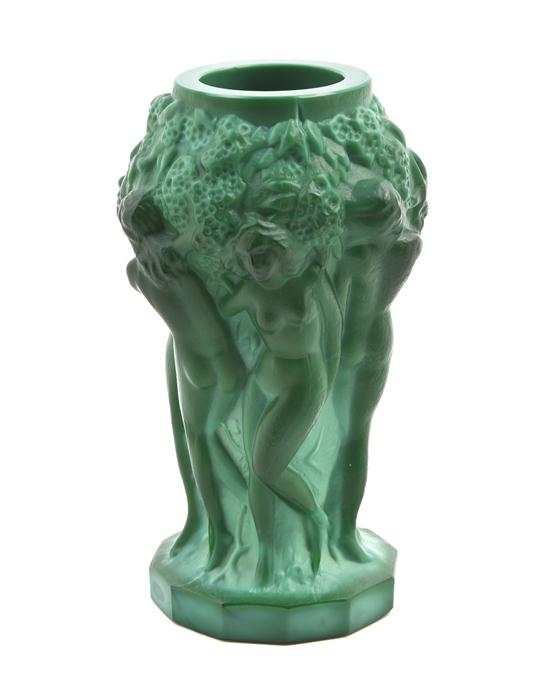 A Czech Art Deco Agate Glass Vase