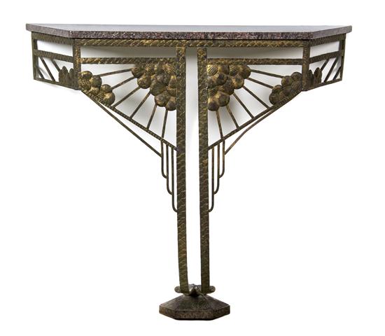  An Art Deco Wrought Iron Console 156127