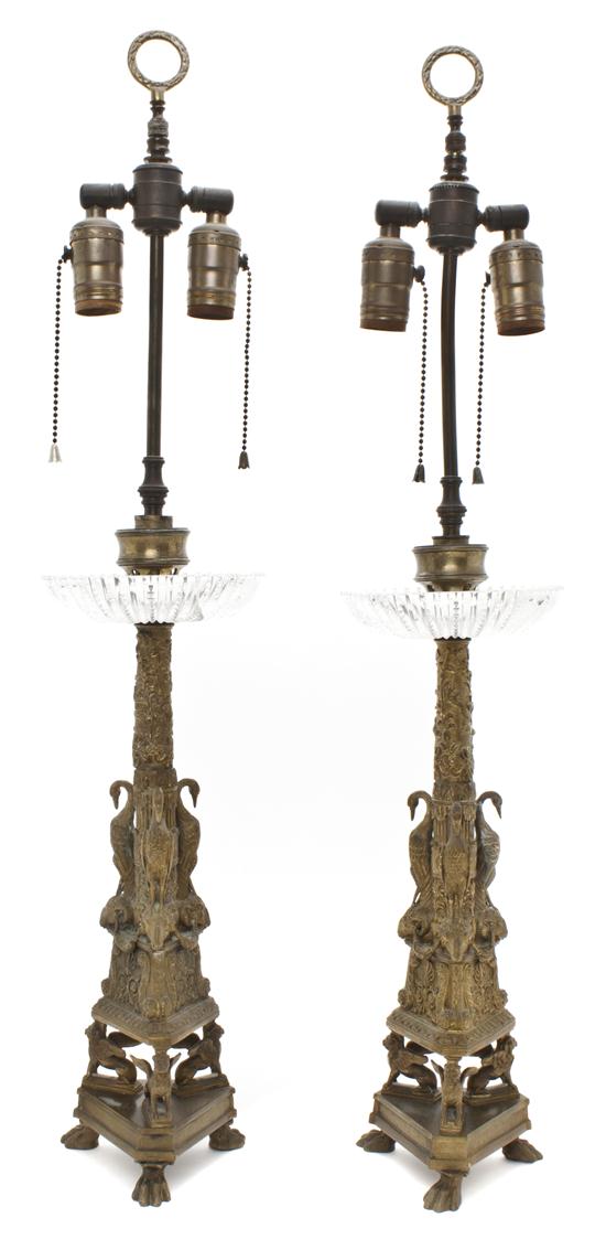 A Pair of Continental Gilt Metal Table