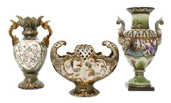 Two Majolica Porcelain Vases each 156163