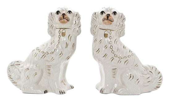 A Pair of Staffordshire Ceramic Spaniels