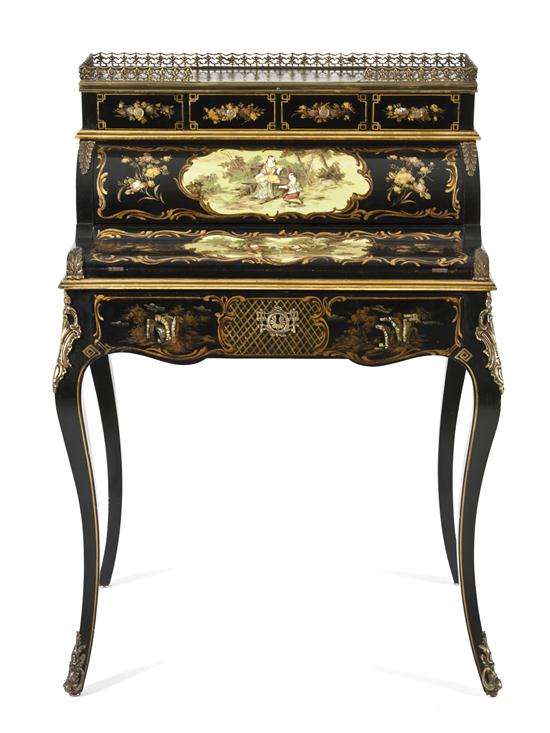 A Louis XVI Style Lacquered Gilt