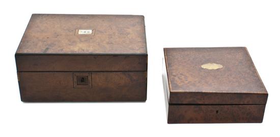 Two Burlwood Humidors each of rectangular