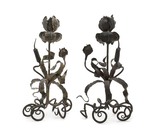 A Pair of Continental Wrought Iron