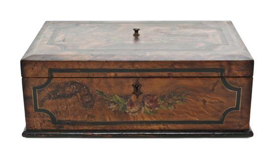 A Continental Painted Table Casket