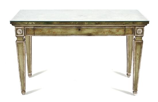 An Italian Painted Walnut Desk having