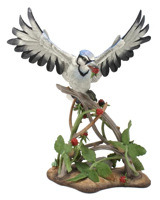 A Boehm Model of a Blue Jay molded on