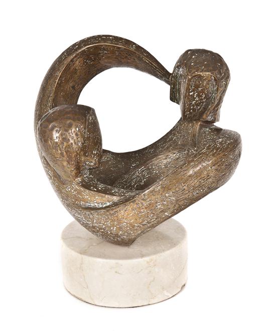 A Bronze Abstract Sculpture of