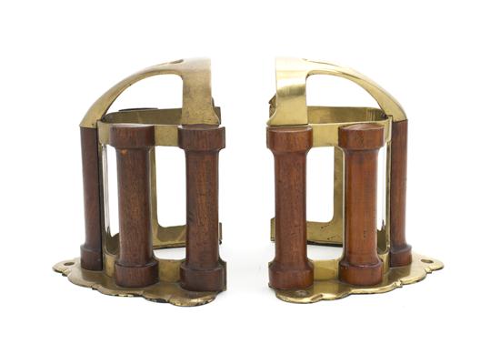 A Pair of Mahogany and Brass Bridle 15623e