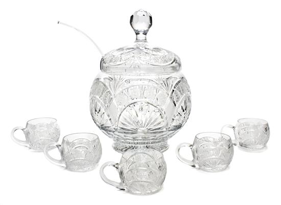 An American Cut Glass Punch Set