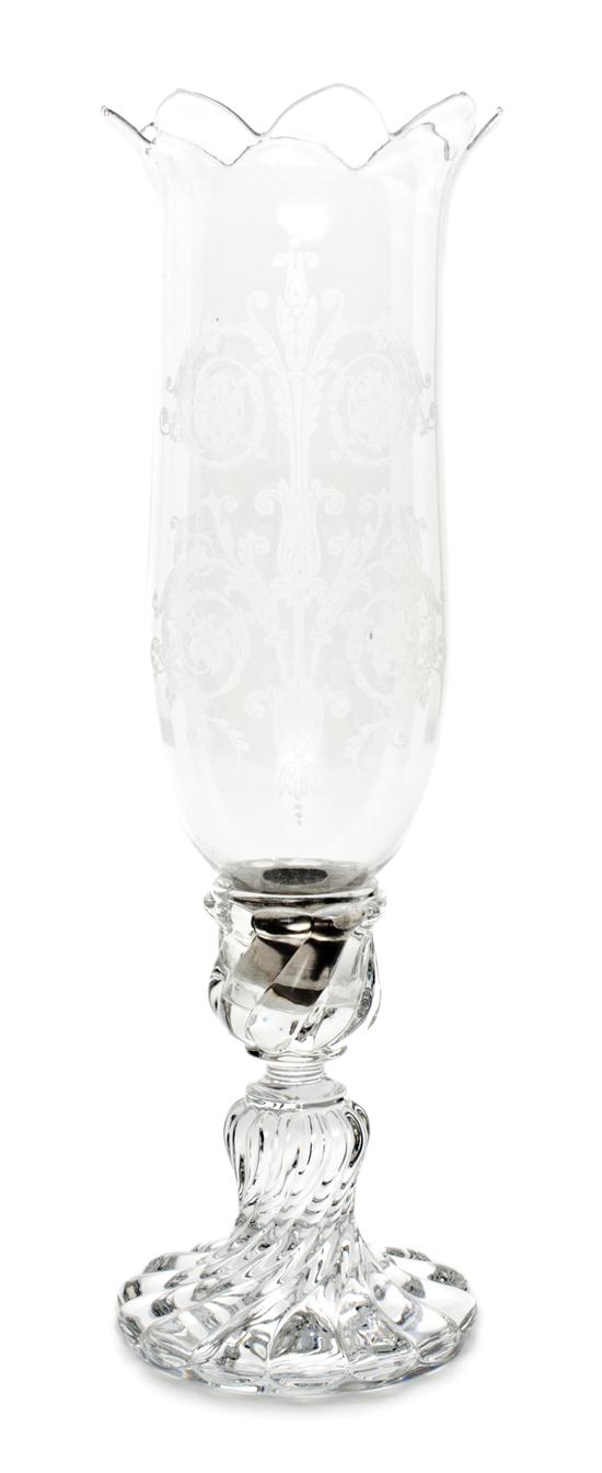 A Baccarat Glass Candlestick with