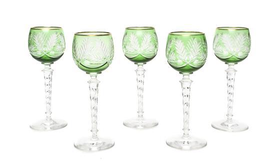 A Set of Ten Bohemian Cut Glass Goblets