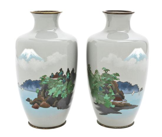 A Pair of Japanese Cloisonne Vases