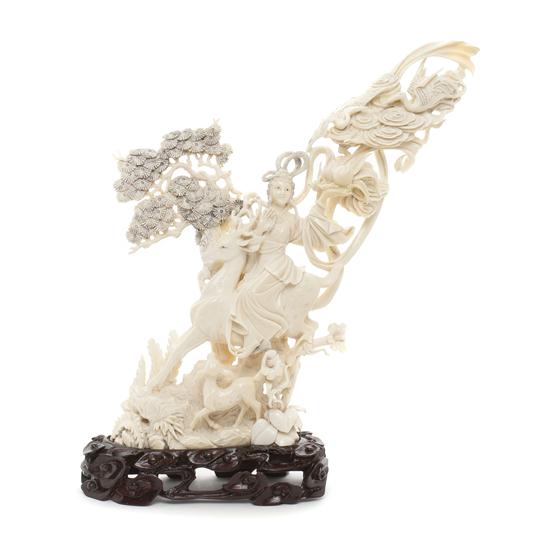 A Chinese Carved Ivory Figural 1562c3
