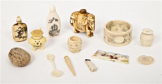 A Collection of Twelve Carved Ivory
