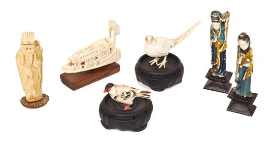 A Collection of Six Carved Ivory