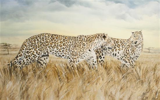 Tara Moore (American b. 1950) Leopards