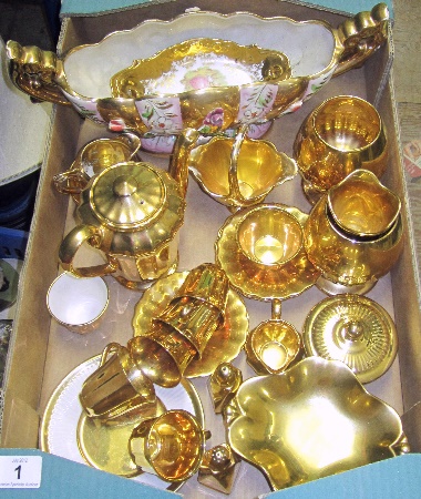 A Collection of various Gold pottery