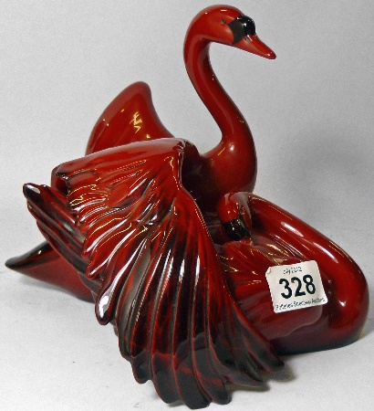 Royal Doulton Flambe Figure of Swans