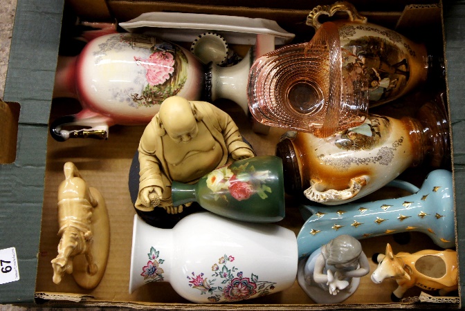 A collection of various pottery to include